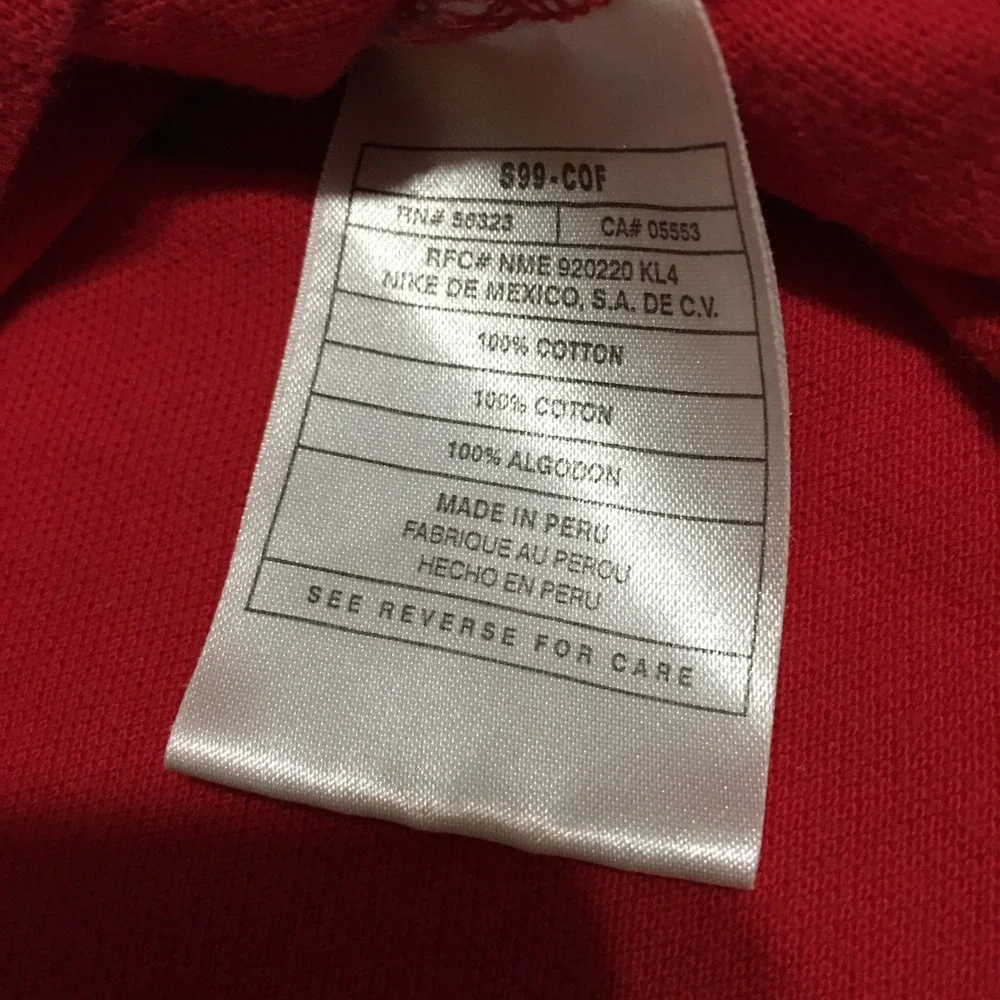 Nike Polo Shirt Mens XL Red Short Sleeve Middle Swoosh Logo Y2K